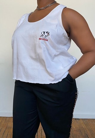 VINTAGE 90S RE-WORKED WHITE BIG DOGS TANK