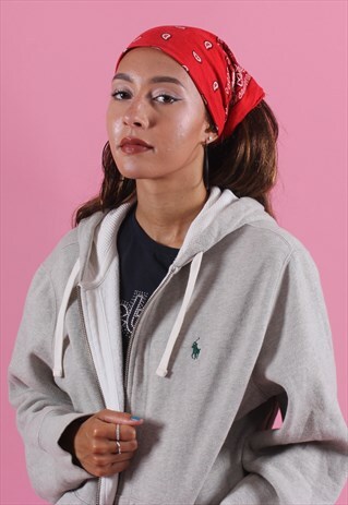 RALPH LAUREN GREY ZIPPED HOODIE