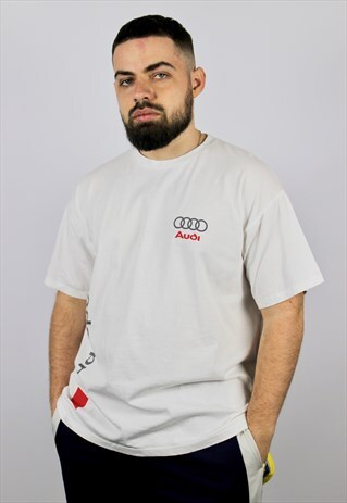 VINTAGE AUDI A4 DTM SPORT T-SHIRT WHITE SIZE L