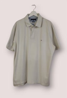 Vintage Tommy Hilfiger Polo 40,s in White XXL