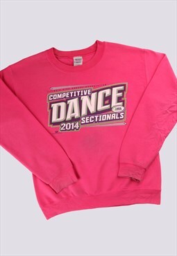 Vintage   Sweatshirt Pink Small Dance Crewneck
