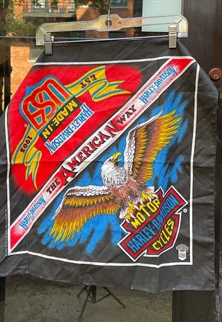 VINTAGE 90S HARLEY DAVIDSON EAGLE USA BANDANA