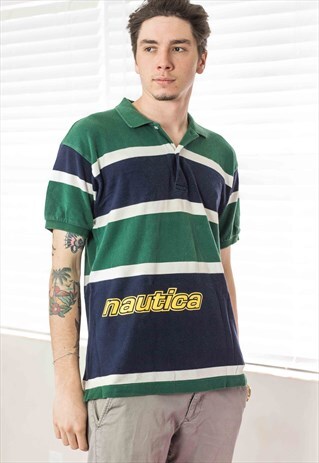 VINTAGE NAUTICA SHIRT LOGO 90S S 10.7