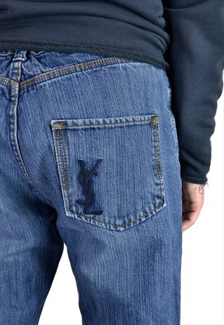 VINTAGE YVES SAINT LAURENT YSL DENIM PANTS JEANS SIZE 36X34