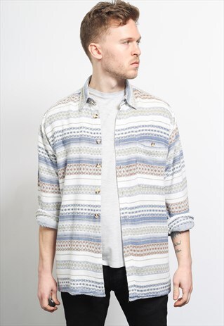 VINTAGE AZTEC PATTERNED SHIRT