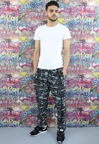 VINTAGE 90S PATTERNED FESTIVAL TROUSERS. FUNKY. UNISEX.