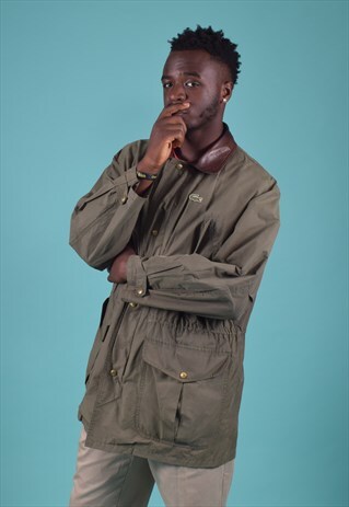 VINTAGE LACOSTE OLIVE WAX STYLE JACKET