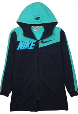 Vintage 90's Nike Hoodie Swoosh Full Zip Up Blue XLarge