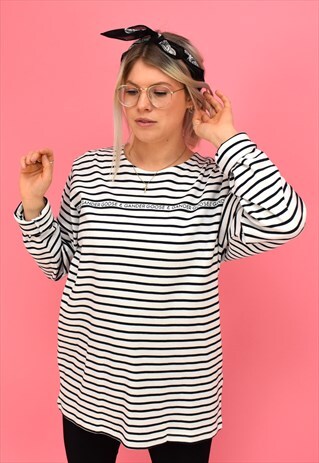 G&G NAVY/ WHITE STRIPED L/S TEE