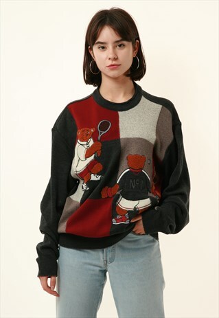 VINTAGE CARLO COLUCCI BEAR OLDSCHOOL KNITWEAR JUMPER 14501