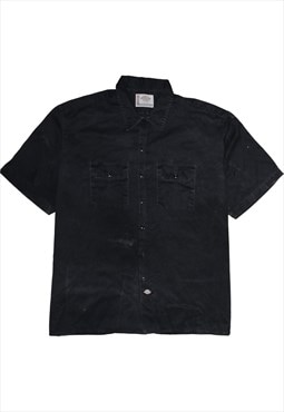 Vintage 90's Dickies T Shirt Short Sleeves Button Up Black