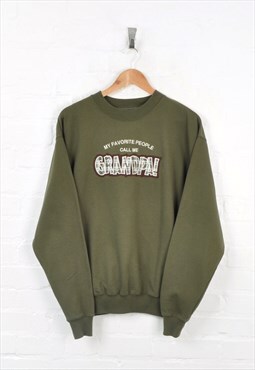Vintage Grandpa Sweater Green Medium CV11884