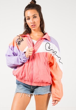 VINTAGE 80'S USA ADIDAS SHELL SPORT JACKET / S1353