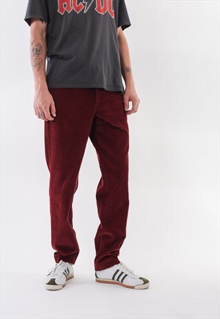 VINTAGE HILTL CORUDROY DENIM PANTS TROUSERS RED