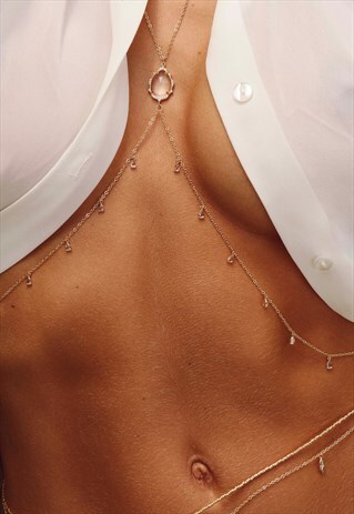 GOLD FILLED BODY CHAIN & CRYSTALS
