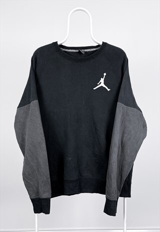 VINTAGE NIKE AIR JORDAN SWEATSHIRT EMBROIDERED BLACK XL