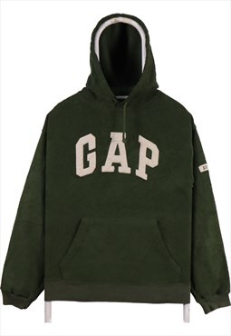 Vintage 90's Gap Hoodie Spellout Logo Pullover Fleece Green