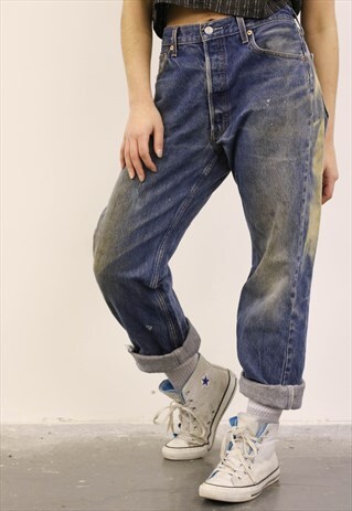 LEVI'S VINTAGE BLUE PAINT 501 MOM JEANS