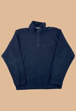 Vintage Fleece Branded Sergio Tacchini 1/4 Zip Blue