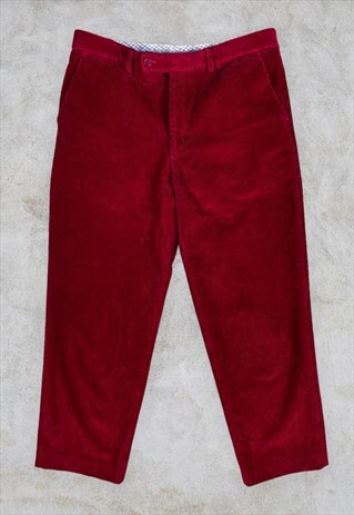 Vintage Alpendale Red Corduroy Trousers Country W36 L28