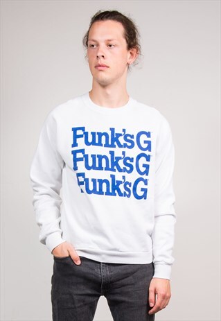 90'S RETRO WHITE FUNK'S G USA SWEATER JUMPER