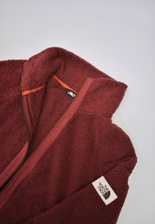 VINTAGE 90S THE NORTH FACE MAROON MOUNTAIN ZIP UP FLEECE