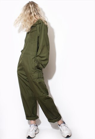 VINTAGE 90'S KHAKI JUMPSUIT OVERALLS DUNGAREES ALL IN ONE