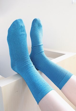 METALLIC BLING BLING SOCKS - BLUE