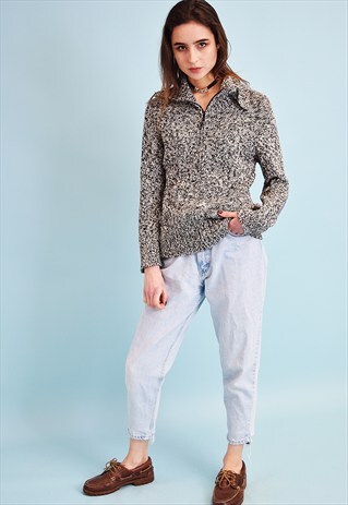 90'S RETRO GRUNGE KNIT JAZZY TEEN CARDIGAN TOP