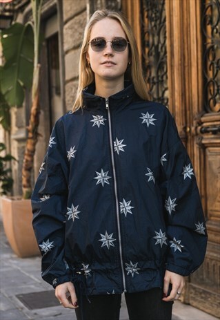 VINTAGE LIGHT K-WAY JACKET IN BLUE COLOR COD. 10-135