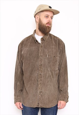 VINTAGE BROWN/BEIGE CORDUROY SHIRT