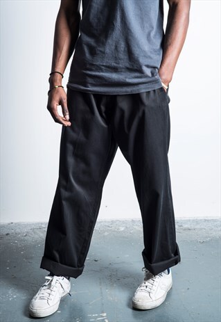 DOCKERS VINTAGE 1980S BLACK TROUSERS