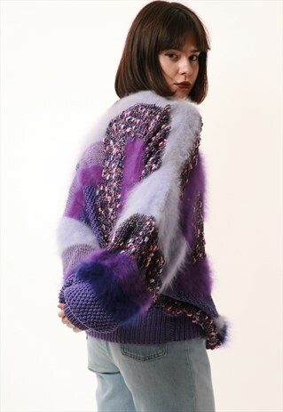 90S VINTAGE WARM MOHAIR WOOL COLORBOCK OVERSIZED JUMPER 1199