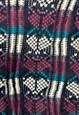 VINTAGE KNITTED JUMPER ABSTRACT PATTERNED GRANDAD SWEATER