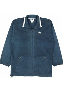 Adidas 90's Spellout Zip Up Fleece Small Turquoise Blue Gree
