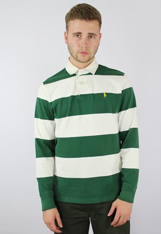 RALPH LAUREN STRIPED LS RUGBY POLO SHIRT