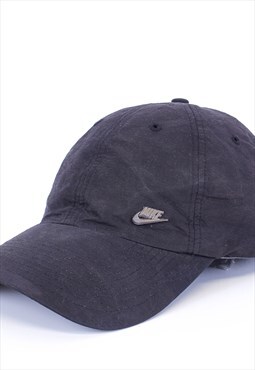 Vintage Nike Cap Black With Classic Swoosh Printed Logo 90s