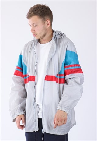 VINTAGE MENS ADIDAS ORIGINALS RAINCOAT CAGOULE JACKET