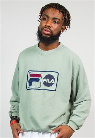 VINTAGE FILA GREEN CREW NECK SWEATSHIRT