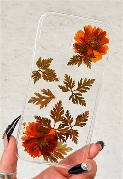Pressed Flowers and Leaves Clear Case/ iPhone 12 Pro Max