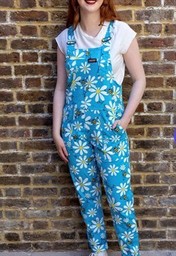 Boho festival daisy and bee stretch twill dungarees 