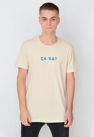 BEIGE CA VA? (BLUE) T-SHIRT
