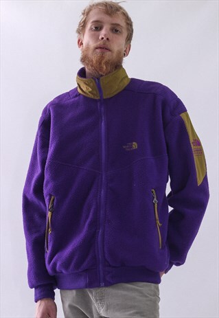 VINTAGE MENS THE NORTH FACE FLEECE LOGO FULL ZIP JACKET