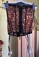 LEOPARD CORSET TOP WITH GARTER STRAPS AND ZIPPER CLOSURE