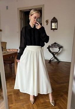 Vintage White High Waist Skirt