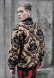 BAROQUE PAISLEY VARSITY JACKET BANDANNA BOMBER IN GOLDEN