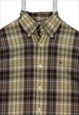 VINTAGE 90'S TOMMY HILFIGER SHIRT LONG SLEEVE CHECK BROWN