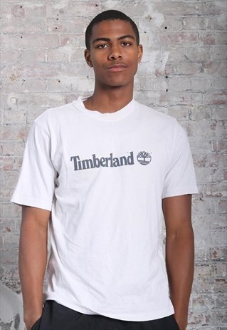 VINTAGE TIMBERLAND BIG LOGO SPELLOUT T-SHIRT GREY