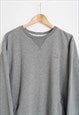 Vintage Puma Grey Crew Neck Plain Pocket Sweatshirt