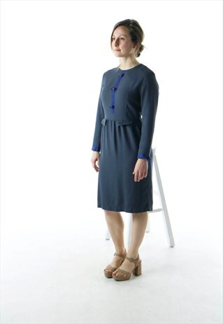 LONG SLEEVE SECRETARY DRESS / GRAY STRAIGHT DRESS /